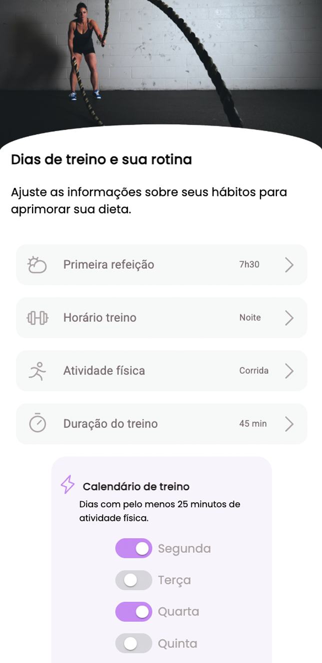 Caloria e treino 